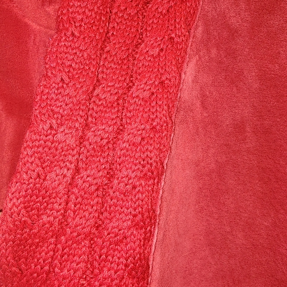 Coldwater Creek Red Leather Jacket with Braided Detail - Picture 4 of 8